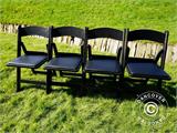 Padded Folding Chairs, Black, 44x46x77 cm, 4 pcs.