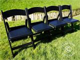 Padded Folding Chairs, Black, 44x46x77 cm, 4 pcs.