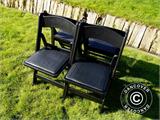 Padded Folding Chairs, Black, 44x46x77 cm, 4 pcs.
