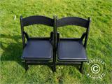 Padded Folding Chairs, Black, 44x46x77 cm, 4 pcs.