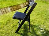 Padded Folding Chairs, Black, 44x46x77 cm, 4 pcs.