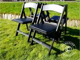 Padded Folding Chairs, Black, 44x46x77 cm, 4 pcs.