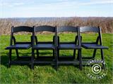 Padded Folding Chairs, Black, 44x46x77 cm, 4 pcs.