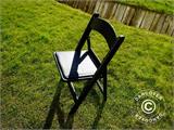 Padded Folding Chairs, Black, 44x46x77 cm, 4 pcs.