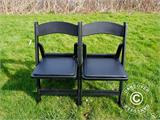 Padded Folding Chairs, Black, 44x46x77 cm, 4 pcs.