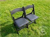 Padded Folding Chairs, Black, 44x46x77 cm, 4 pcs.