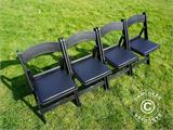 Padded Folding Chairs, Black, 44x46x77 cm, 4 pcs.