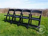 Padded Folding Chairs, Black, 44x46x77 cm, 24 pcs.