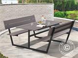 Picknicktafel met rugleuning, nonwood, 1,75x1,86m, Zwart/Antraciet