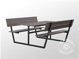 Mesa de picnic con respaldo, aglomerado, 1,75x1,86m, Negro/Antracita