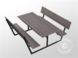 Picknicktafel met rugleuning, nonwood, 1,75x1,86m, Zwart/Antraciet