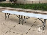 Folding bench set 242x28x43 cm, Light grey (25 pcs.)