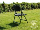 Chaise pliante en imitation rotin 48x57x83cm, Noir, 4 pièces RESTE SEULEMENT 1 SET