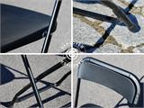 Peokomplekt, 1 kokkupandav laud (180cm) + 8 tooli, Must