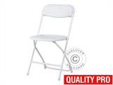 Party package, 1 folding table PRO (242 cm) + 8 chairs & 8 Seat cushions, Light grey/White