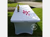 Housse de table stretch 183x75x74cm, Blanc