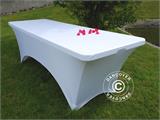 Stretch table cover 244x75x74 cm, White