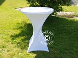 Housse de table stretch Ø80x110cm, Blanc