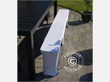 Housse de banc extensible 183x28x43cm, Blanc 