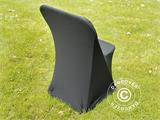 Couverture de chaise extensible 44x44x80cm, Noir (1 pcs)