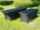 Housse de table stretch 183x75x74cm, Noir