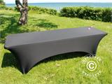 Housse de table stretch 244x75x74cm, Noir