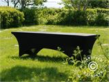 Housse de table stretch 244x75x74cm, Noir