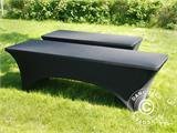 Housse de table stretch 244x75x74cm, Noir