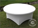 Stretch table cover Ø183x74 cm, White