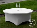 Stretch table cover Ø183x74 cm, White