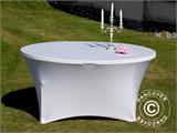 Cubierta flexible para mesa Ø152x74cm, Blanco