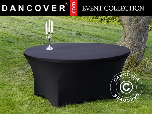 Stretch table cover Ø152x74 cm, Black