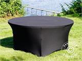 Stretch table cover Ø152x74 cm, Black