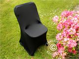 Couverture de chaise extensible 44x44x80cm, Noir (10 pcs)