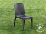 Stacking chair, Rattan Bistrot, Anthracite, 6 pcs.