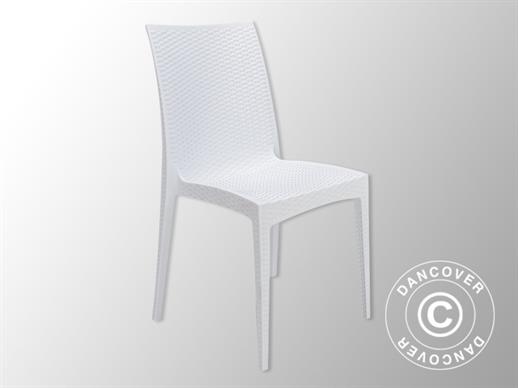 Krzesło sztaplowane, Rattan Bistrot, Biały, 1 szt. DOSTĘPNA TYLKO 20 SZTUKA