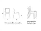 Chaise empilable, Ice, Blanc laqué, 6 pcs. RESTE SEULEMENT 3 SETS