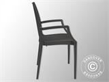 Chair with armrests, Rattan Bistrot, Anthracite, 6 pcs.