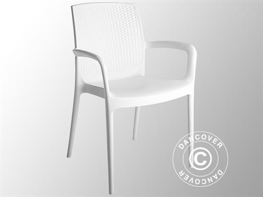Krzesło sztaplowane z podłokietnikami, Boheme, Biały, 6 szt. ZOSTAŁY TYLKO 2 ZESTAWY