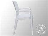 Stapelbare stoel met armleuning, Boheme, Wit, 6 stuks NOG SLECHTS 2 SETS