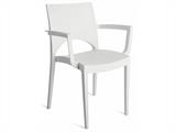Krzesło sztaplowane z podłokietnikami, Paris, Biały, 6 szt. DOSTĘPNY TYLKO 1 ZESTAW