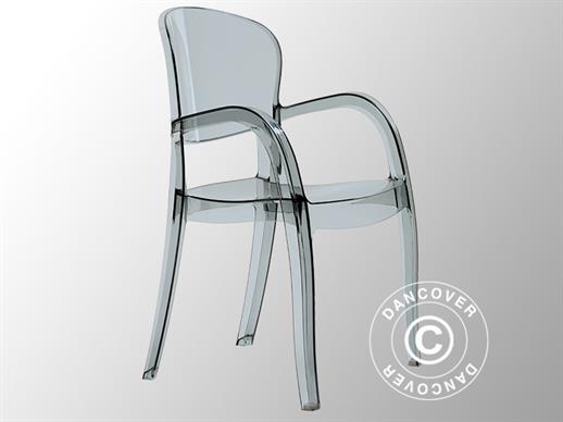 Stacking chair with armrests, Joker, Clear Smoked, 6 pcs.