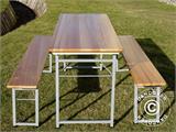 Ensemble table et bancs de brasserie 180x60x76cm, Bois clair, RESTE SEULEMENT 1 PC