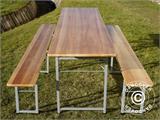 Beer Table Set 240x60x76 cm, Light wood