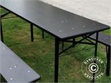 Set tafel en banken 240x60x76cm, Zwart