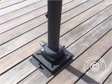 Päikesevarju aluskonsool puidust terrassile, 25x25cm, Must