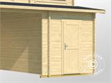 Wooden double garage/carport Vaasa, 7.8x5.2x3.21 m, 44 mm, Natural