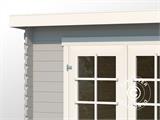 Wooden Shed Asker 3.8x2.3x2.11 m, 28 mm, Light Grey