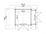 Wooden Shed Moss w/overhang, 3.2x2x2.28 m, 19 mm, Natural