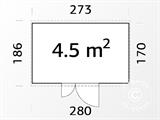 Caseta de madera, 2,73x1,7x2,3m, 4,5m², Madera Natural